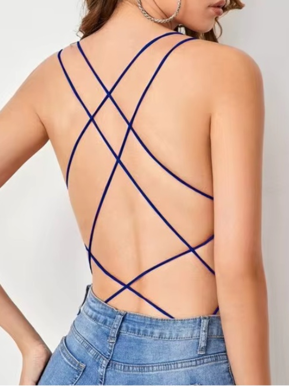 SHEIN Royal Blue Strappy Women’s Bodysuit